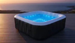 SUNSPA Square Uppblåsbart Spa 6 platser med LED-remsa