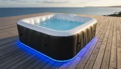 SUNSPA Square Uppblåsbart Spa 6 platser med LED-remsa