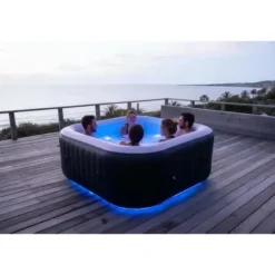 SUNSPA Square Uppblåsbart Spa 6 platser med LED-remsa