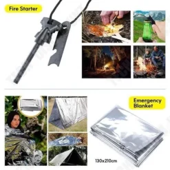 Survival kit 13 i 1 - TD® - Multifunktionsverktyg - Svart färg - För vuxna - Resa