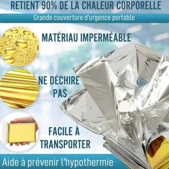 Survival kit - VIDAPRIME - Trek - 5 värmefiltar - Bevarar 90% värme - Lätta och hållbara