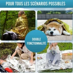 Survival kit - VIDAPRIME - Trek - 5 värmefiltar - Bevarar 90% värme - Lätta och hållbara