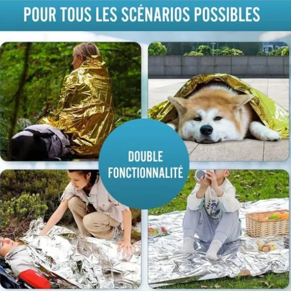 Survival kit - VIDAPRIME - Trek - 5 värmefiltar - Bevarar 90% värme - Lätta och hållbara