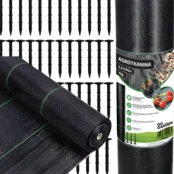 Svart agrotextil för ogräs, mulching, 3,2x100m, 70g pinnar