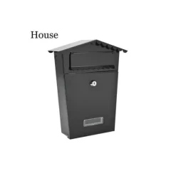 Svart hus modell stål brevlåda - GENERISK - Enkelsidig - Väggmonterad