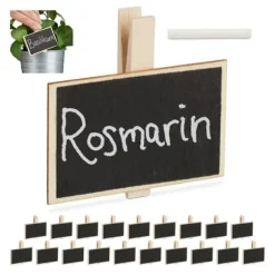 Svarta griffeltavleklämmor, 7x7,5x1,5 cm, Svart