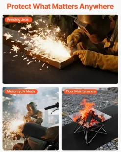 Svetsfilt i kolfiber - Brandskyddsfilt - 101,6 x 101,6 cm - Värmebeständig upp till 982°C - Flamskyddad - 3,5 mm Tjock - Brandsäker isoleringsmatta