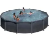 Swim And Fun - Basic Pool Round Ø550 x 132 cm, Black Graphite