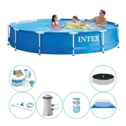 Swimming Pool Combination Deal - Intex metallram Rund 366x76 cm