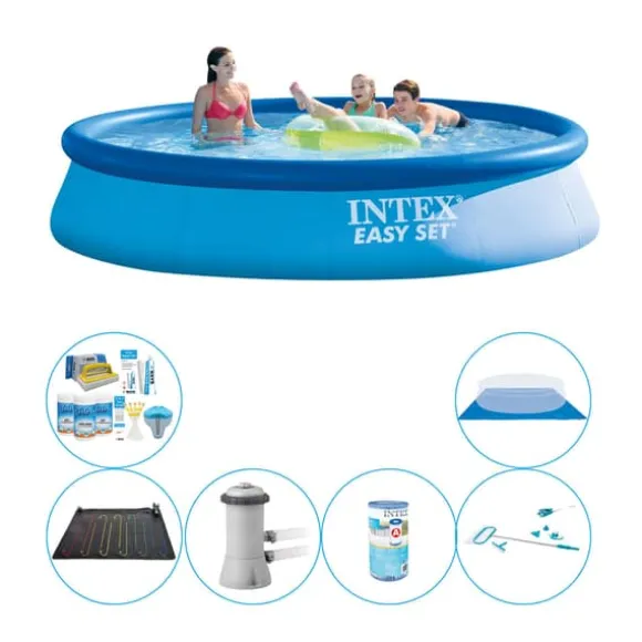 Swimming Pool Deal - 7 delar - Intex Easy Set Rund 396x84 cm
