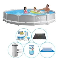 Swimming Pool Plus Tillbehör - 6-delad - Intex Prism Ram Rund 366x76 cm