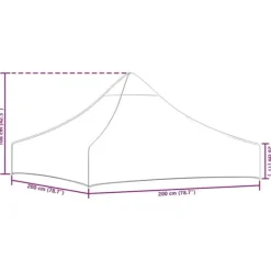 Tak till partytält 2x2 m - UV-beständig reservdel | Färg: Gräddvit | Storlek: 270 g/m²