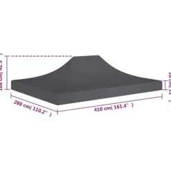 Tak till partytält 4x3 m antracit 270 g/m² - Tak Tält - Tak Partytält - Home & Living