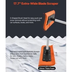 Taksnöskrapa, 225-562 cm x 45 cm x 16 cm, Silver, Skumblad