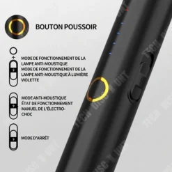 TD elektriska insektsracket 3 i 1 1200MAH uppladdningsbart myggracket används för att döda myggor Lämplig svart