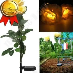TD® Solar Garden Light 3 LED Rose Blomma Form/Stak att plantera i trädgården/Utomhus energisparande ljus Vit