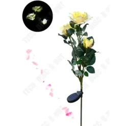 TD® Solar Garden Light 3 LED Rose Blomma Form/Stak att plantera i trädgården/Utomhus energisparande ljus Vit
