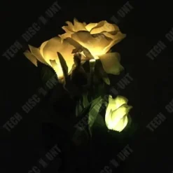 TD® Solar Garden Light 3 LED Rose Blomma Form/Stak att plantera i trädgården/Utomhus energisparande ljus Vit