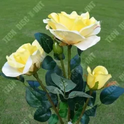 TD® Solar Garden Light 3 LED Rose Blomma Form/Stak att plantera i trädgården/Utomhus energisparande ljus Vit