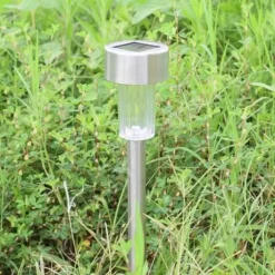 TD® Solar Litet rostfritt stålrör Ljus Hushåll Vattentät Utomhus LED Trädgård Landskap Ljus Gräsmatta Ljus 8 delar