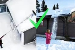 Teleskopskrapa, snöskyffel för taket, aluminium, hopfällbar