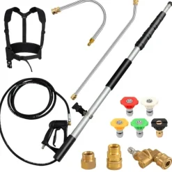Teleskopstav för högtryckstvätt 550 cm förlängningsstav set med 5 sprutmunstycken teleskopisk högtryckstvätt