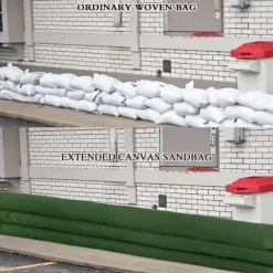 Återanvändbar Canvas Flood Control-sandsäck Flood Control-påse med elastiskt band förlängda sandsäckar med dragsko