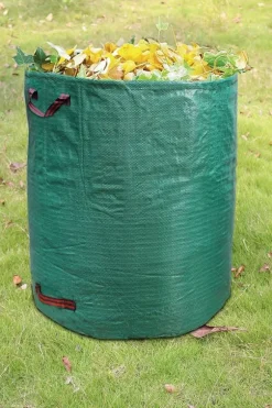 Återanvändbar lövpåse för trädgårdsarbete, grön 272 l, 1 st