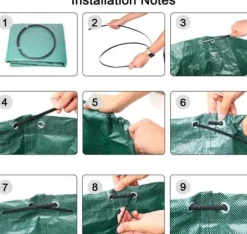 Återanvändbar lövpåse för trädgårdsarbete, grön 272 l, 1 st