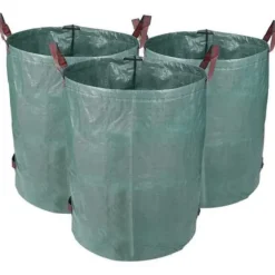 Återanvändbar trädgårdspåse 272 L Set med 3 rivsäkra grönsakspåsar Tålig polypropentyg Trädgårdsavfallspåse191