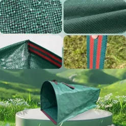 Återanvändbara trädgårdsavfallspåsar 2-pack - 200L kraftiga och hopfällbara - för löv, gräs och skräp