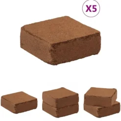 The Living Store Block i kokosfiber 5 st 5 kg vardera 25 kg totalt - Jord och sand