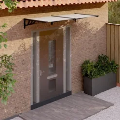 The Living Store Entrétak svart och transparent 199x90 cm polykarbonat - Markiser