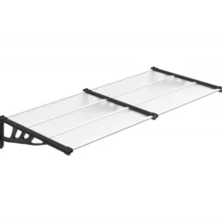The Living Store Entrétak svart och transparent 199x90 cm polykarbonat - Markiser
