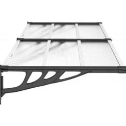 The Living Store Entrétak svart och transparent 199x90 cm polykarbonat - Markiser