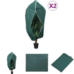 The Living Store Fiberdukar med blixtlås 2 st 70 g/m² 3,14x2,5 m - Tillbehör för trädgårdsskötsel