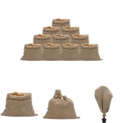 The Living Store Jutesäckar 10 st 100x110 cm 100% jute 220 gsm - Resväskor & väskor