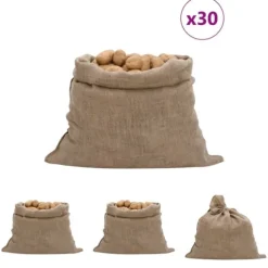 The Living Store Jutesäckar 30 st 100x110 cm 100% jute 220 gsm - Resväskor & väskor