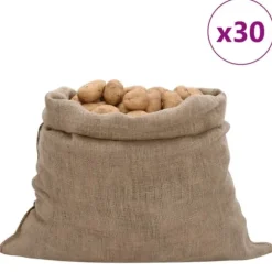 The Living Store Jutesäckar 30 st 100x110 cm 100% jute 220 gsm - Resväskor & väskor