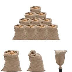 The Living Store Jutesäckar 10 st 60x105 cm 100% jute 220 gsm - Resväskor & väskor