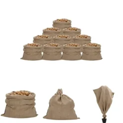 The Living Store Jutesäckar 10 st 100x110 cm 100% jute 340 gsm - Resväskor & väskor