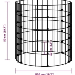 The Living Store Kompost Ø50x50 cm galvaniserat stål - Komposterare