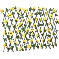 The Living Store Konstväxt murgröna spaljé expanderbar 5 st gul 180x60 cm - Staket