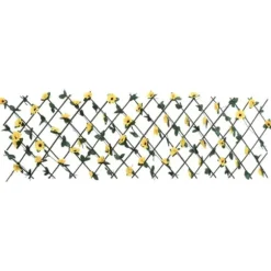 The Living Store Konstväxt murgröna spaljé expanderbar 5 st gul 180x60 cm - Staket