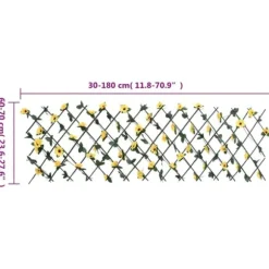 The Living Store Konstväxt murgröna spaljé expanderbar 5 st gul 180x60 cm - Staket