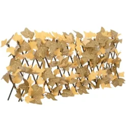 The Living Store Konstväxt lönnlöv spaljé expanderbar orange 180x30 cm - Staket