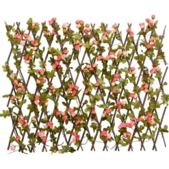 The Living Store Konstväxt murgröna spaljé expanderbar mörk rosa 180x60 cm - Staket