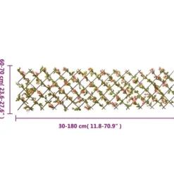 The Living Store Konstväxt murgröna spaljé expanderbar mörk rosa 180x60 cm - Staket