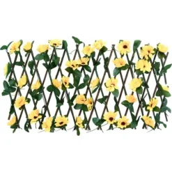 The Living Store Konstväxt murgröna spaljé expanderbar 5 st gul 180x20 cm - Staket