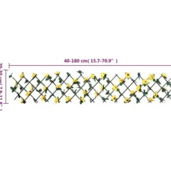 The Living Store Konstväxt murgröna spaljé expanderbar 5 st gul 180x20 cm - Staket
